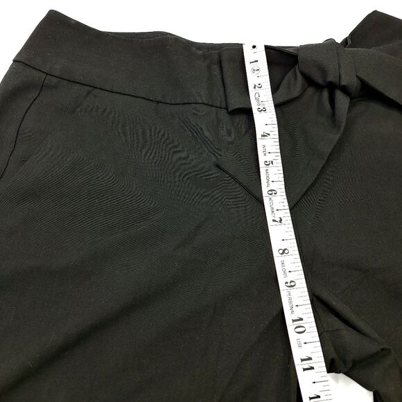 The Limited Black Bowtie Bow Sash Wide Leg Mid-Rise Classic Dress Pants Sz 8 - Picture 11 of 13